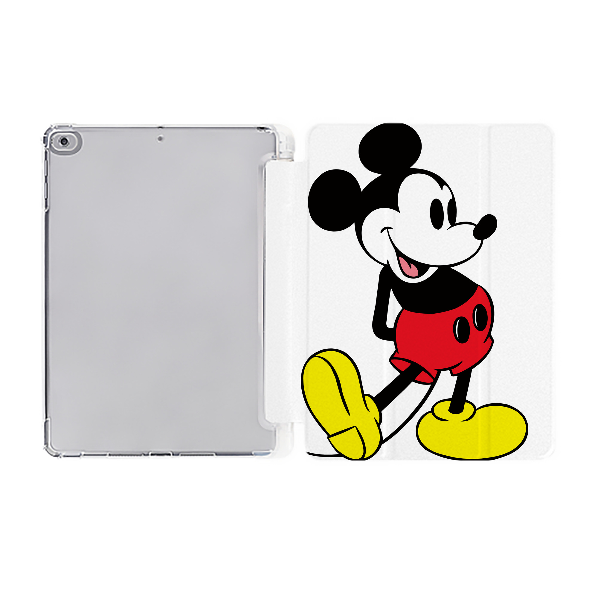 ミッキーマウス Mickey Mouse IPad ケース ペン収納付き 三つ折りスタンド PUレザー×シリコン 対応機種9.5/10.5/10.9インチ